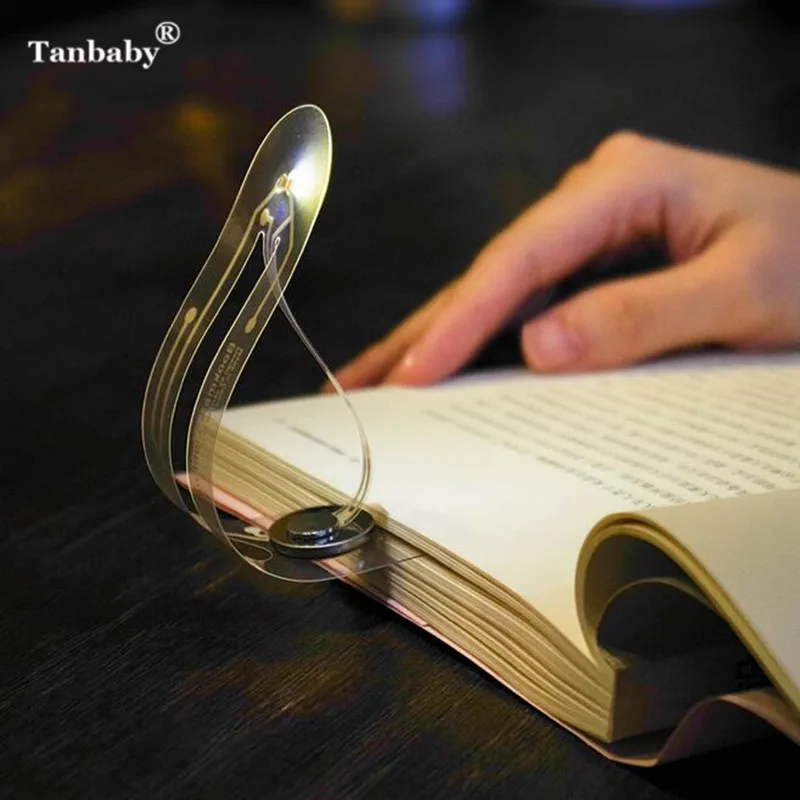 

Tanbaby Portable Ultra Thin Foldable LED Bookmark Light Reading led light Reading Lamps 4000k Brightness CR2032 Battery Powered