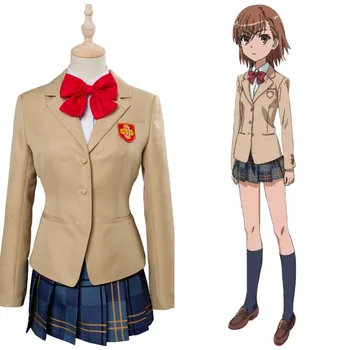 

A Certain Magical Index Cosplay Scientific Railgun Misaka Mikoto Costume School Uniform Halloween Party Academy Suit Dress Girls