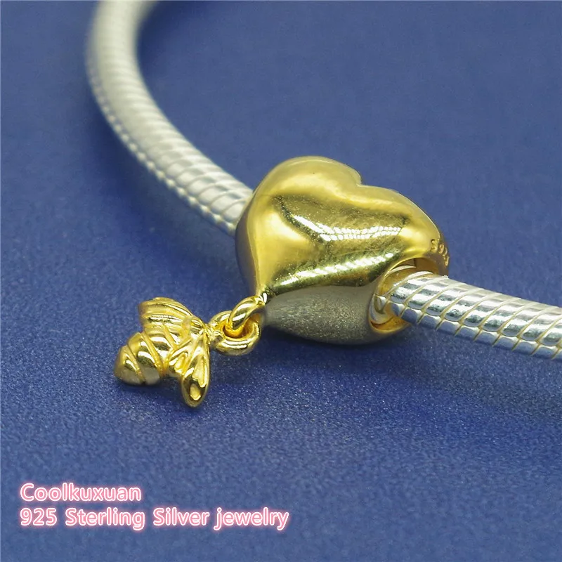

2019 Spring 925 Sterling Silver Heart & Bee Charm Beads Fit Original Pandora Charms Bracelet jewelry