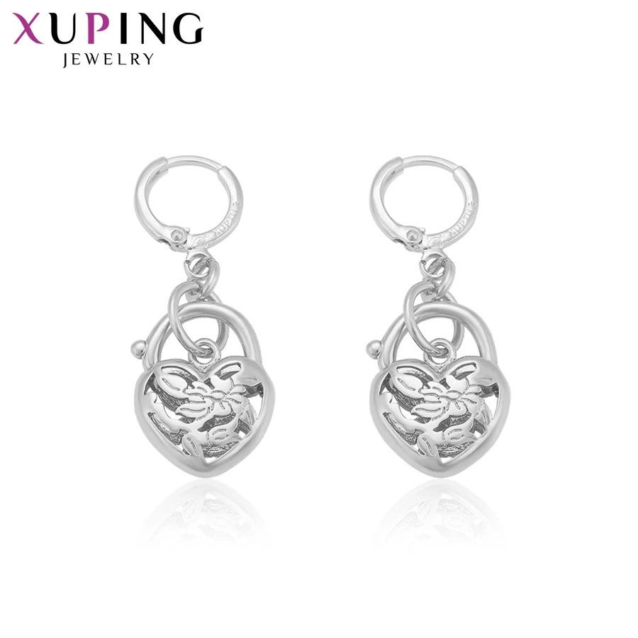 

Xuping Fashion Elegant Heart Shaped Earrings Charm Style Eardrops for Women Jewelry Valentine's Day Gifts S77,1-94476
