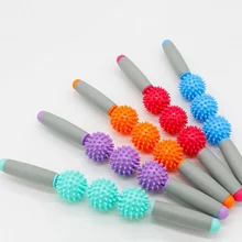 Массажная палочка для расслабления мышц вал шестерни три ролика мяч Ежик движение фитнес Йога стержни