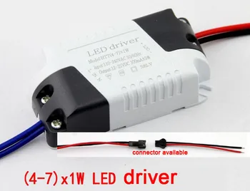 

5X high PFC (4-7) *1W constant current led driver input voltage AC85-265V output voltage 12-25V 300mA free shipping