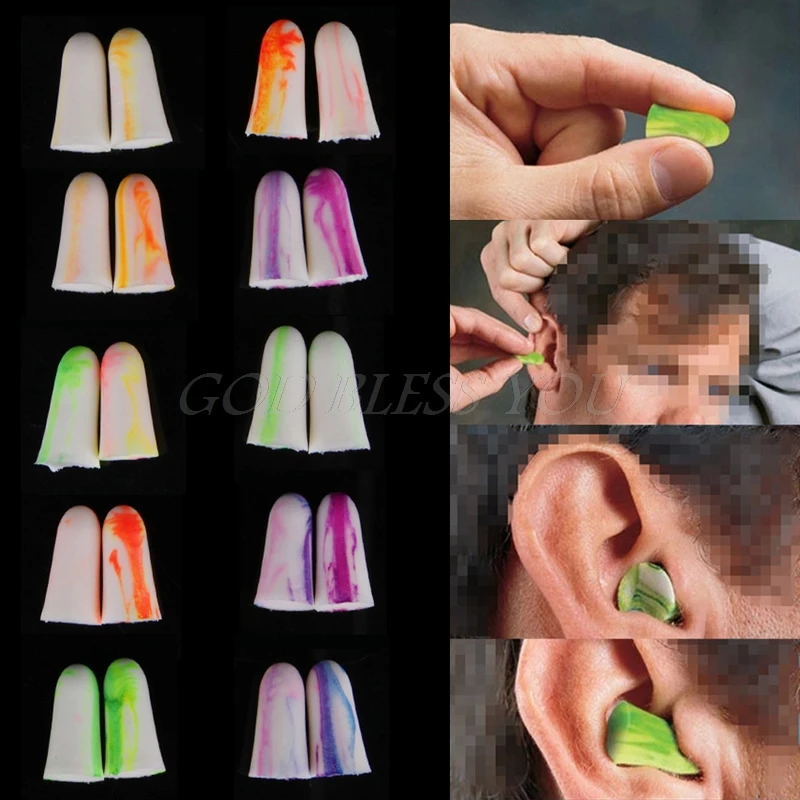 

5 Pair Durable Spark Soft Light Foam Ear Plugs Earplugs Defenders Protector For Bath Shower