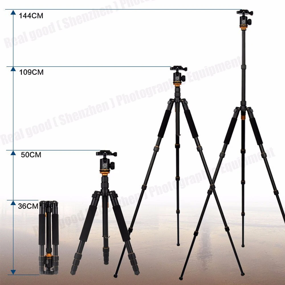 QZSD Q999S Professional Photographic Portable Aluminium Alloy Tripod Kit Monopod Stand Ball head Fo