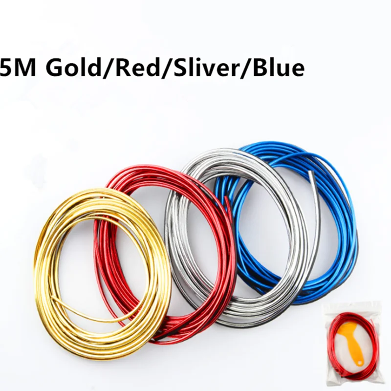 

5M Car Styling Interior Exterior Decoration Strips Moulding Trim Dashboard Door Edge For Universal Cars Auto Accessories