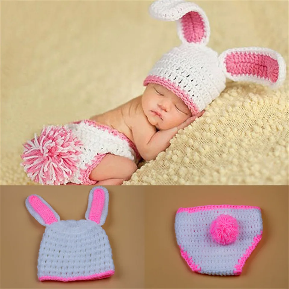Easter Rabbit Newborn Baby Crochet Outfits Knitted Baby Girl Animal