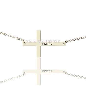 

AILIN Girls Cross Name Necklace Charm Cross Necklaces Personalized Sterling Silver Name Necklaces Cross Jewelry