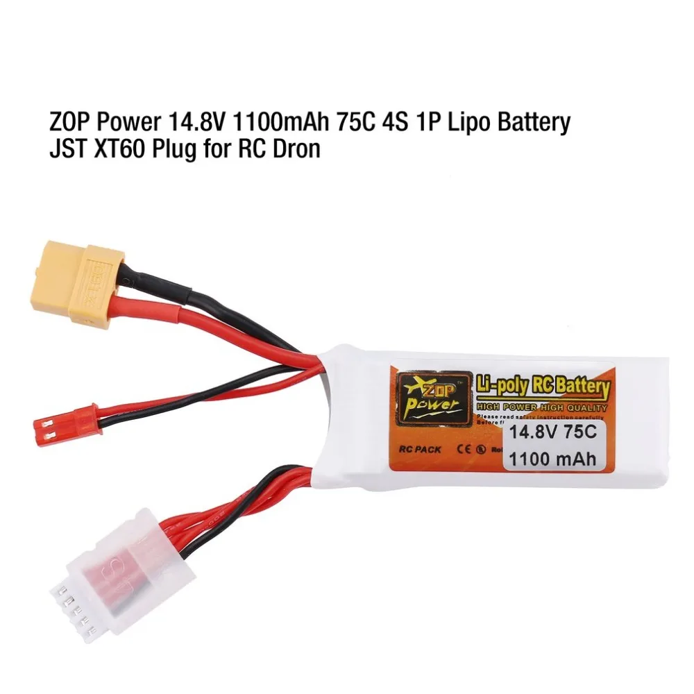 ZOP Power 14,8/18,5 В 1100 мАч 75C 4/5S 1 P Lipo Батарея JST XT60 Plug Перезаряжаемые для скоростного радиоуправляемого дрона вертолета лодки автомобиля Модель