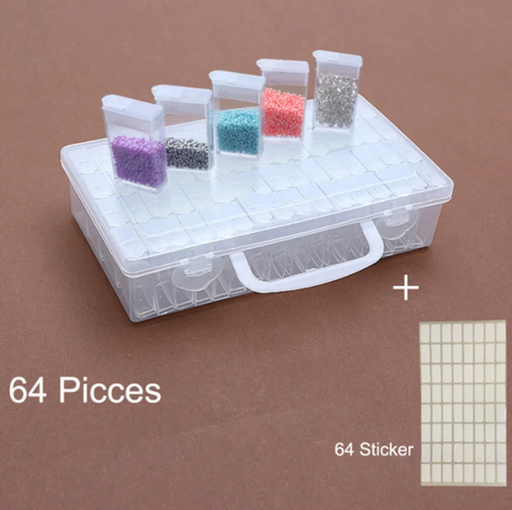 

64 Grid Diamond Painting Tool Bead Container Diamond Embroidery Stone Storage Box