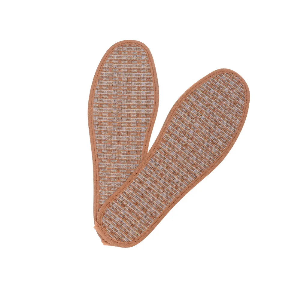1Pair Hand Woven Bamboo Charcoal Linen Shoes Insoles Summer Unisex