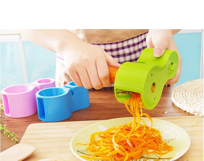 

2016 NEW Spiralizer Premium Vegetable spiral slicer +Sharpener Fruits Grater Pasta Noodles zucchini Julienne Peeler Cutter Maker