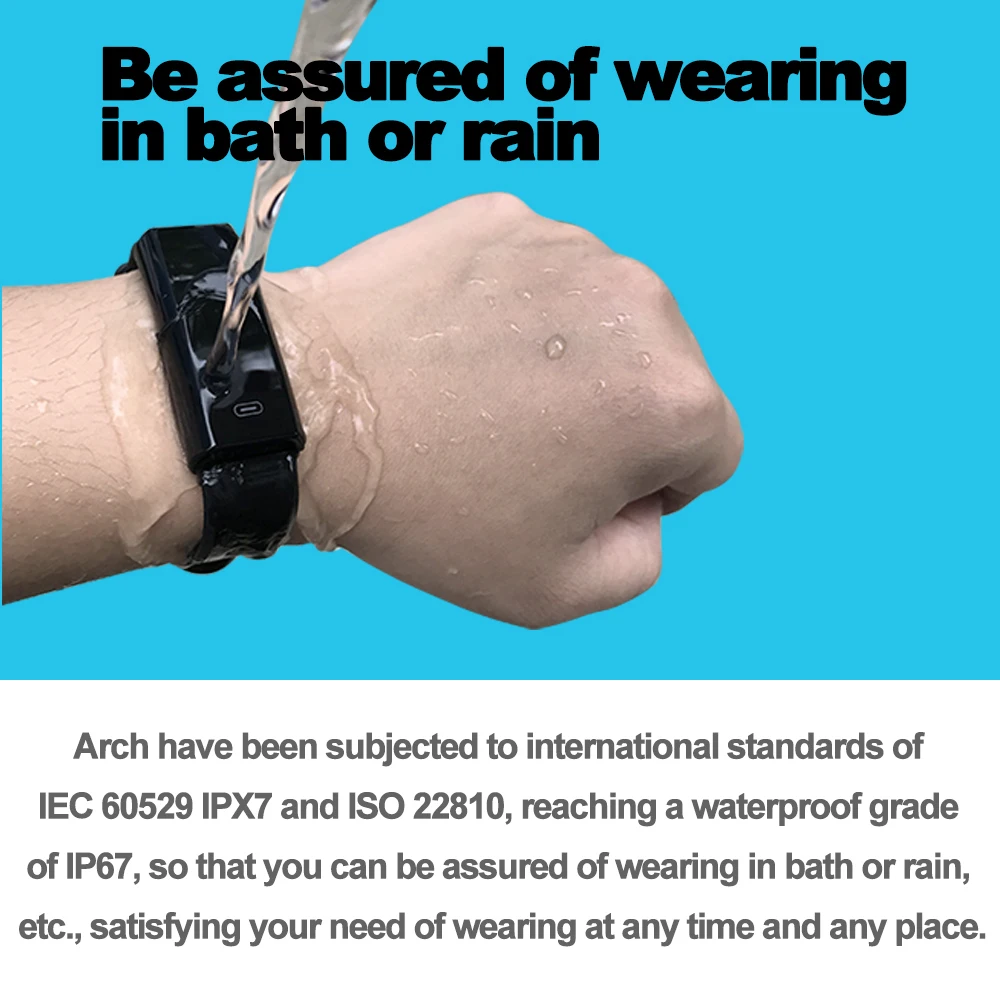 Zeblaze Arch Blood Pressure/Blood Oxygen Smart Wristband Heart Rate Monitor Weekly Health Report IP67 Fitness Bracelet
