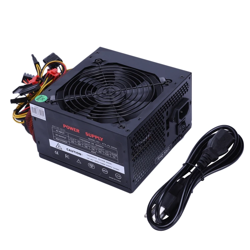 170 260V Max 600W Power Supply Psu Pfc Silent Fan 24Pin 12V Pc Computer Sata Gaming 2