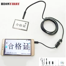 Водонепроницаемый промышленный эндоскоп на базе Android, мини-камера для осмотра ПК, светодиодный эндоскоп 7 мм/5,5 мм, 1 м, 1,5 м, 2 м, USB промышленный эндоскоп