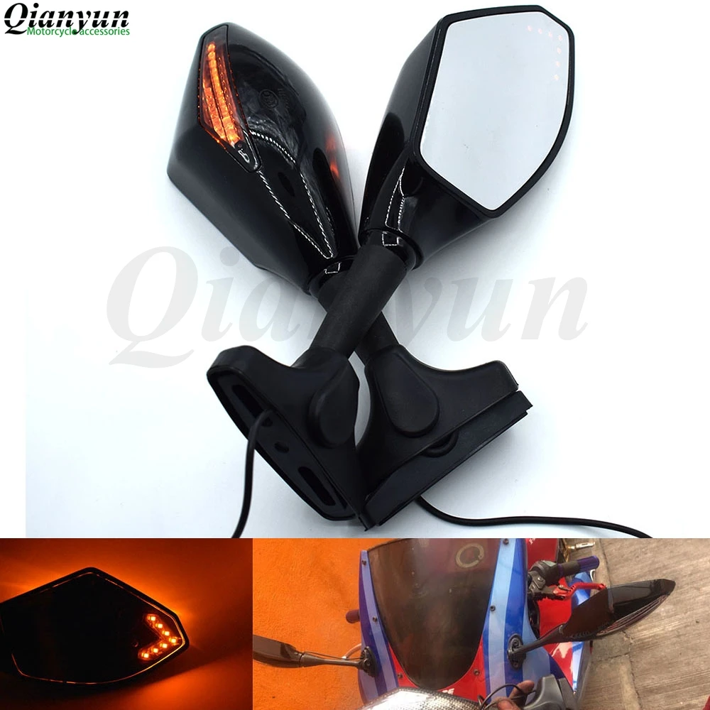 

Universal Motorcycle LED Steering Light Flash Rearview Mirror Side View Mirror for suzuki GSXR600 GSXR750 GSXR1000 TL1000S DL650