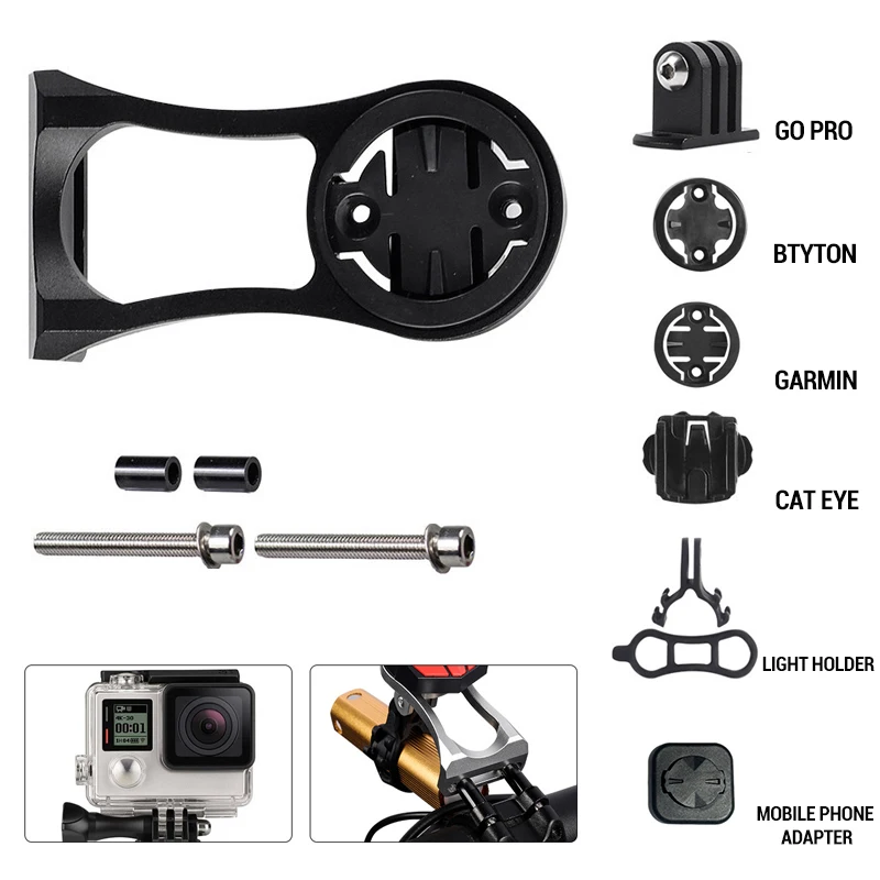

Bicycle Computer Camera Holder Aluminum Alloy Bike Phone Support Handlebar Stopwatch Extension Mount Bracket for Garmin RR7064
