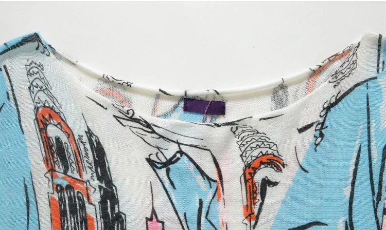 Г. женские лица повседневные тонкие Slash шеи свободные всплеск Абстрактная живопись топы с рукавами «летучая мышь» большой размер свитер