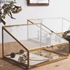 European Style Polygonal Vintage Copper Side Glass Jewelry Cosmetic Storage Box Jewelry Display and Storage 4