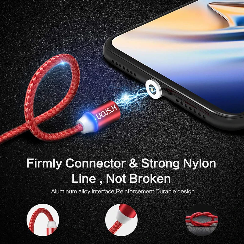 المغناطيسي شاحن كابل يو اس بي مايكرو نوع C الإضاءة كابل 3A سريع شحن شاحن USB ل فون سامسونج Xiaomi الهاتف المحمول كابل المغناطيسي شاحن كابل يو اس بي مايكرو نوع C الإضاءة كابل 3A سريع شحن شاحن USB ل فون سامسونج Xiaomi الهاتف المحمول كابل