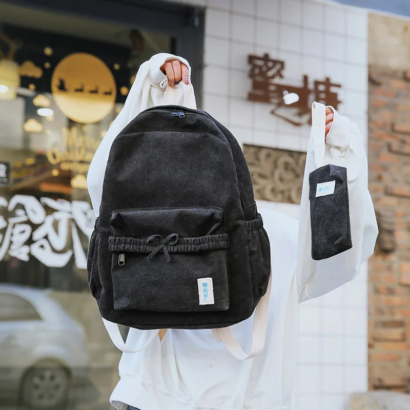 Модный женский рюкзак, женский рюкзак для девочки, Вельветовая школьная сумка, женский рюкзак для школьников-подростков, девочек, Mochila