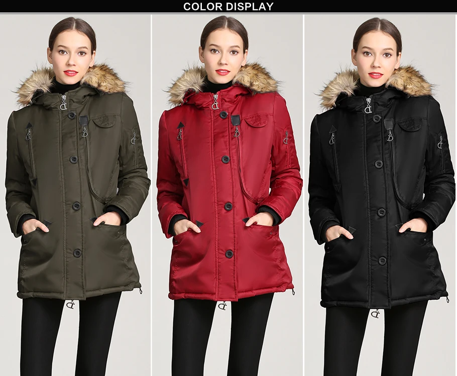 COUTUDI, новинка, женская зимняя куртка, пальто из меха енота, Женская парка, множество карманов, ветронепроницаемая, толстая, теплая, женская зимняя куртка с капюшоном