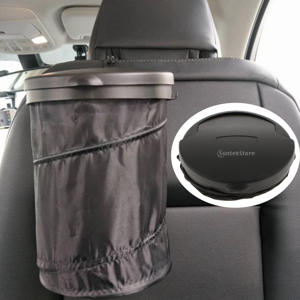 Foldable Car Dust Bin Storage Bucket Trash Can Container Pop Up Garbage Bag For Car, Truck, Minivan, SUV, Auto Or Home