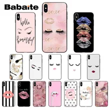 Babaite ресницы макияж губ ТПУ Мягкий силиконовый чехол для телефона чехол для iPhone 7X8 5 5Sx 6 7plus 8Plus XS MAX XR