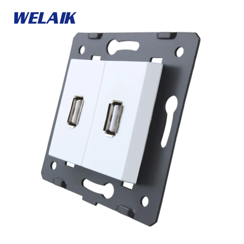 Welaik ЕС Стандартный USB гнездо Комплектующие для самостоятельной сборки белые
