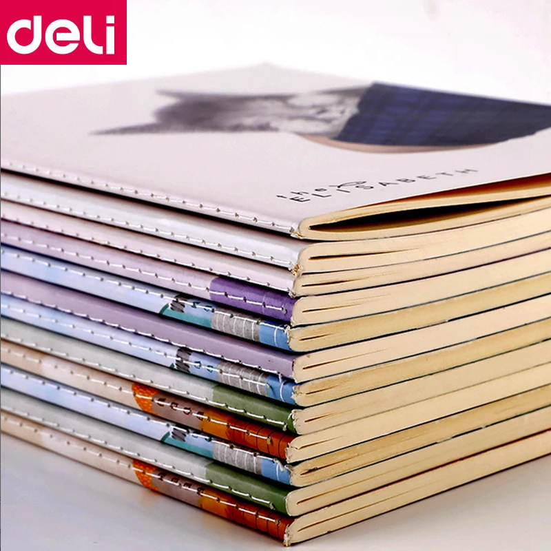 6 шт./лот Deli A5 (210x148 мм) B5 (250x175 мм) сшитая книжка Тетрадь написание книги мультфильм обложка книги студенческие дети Тетрадь s