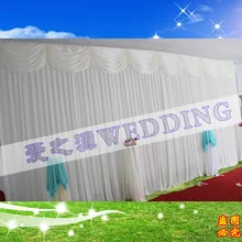 Hotsale white wedding backdrop curtain with swag ,backdrop wedding decoration,wedding stage backdrop