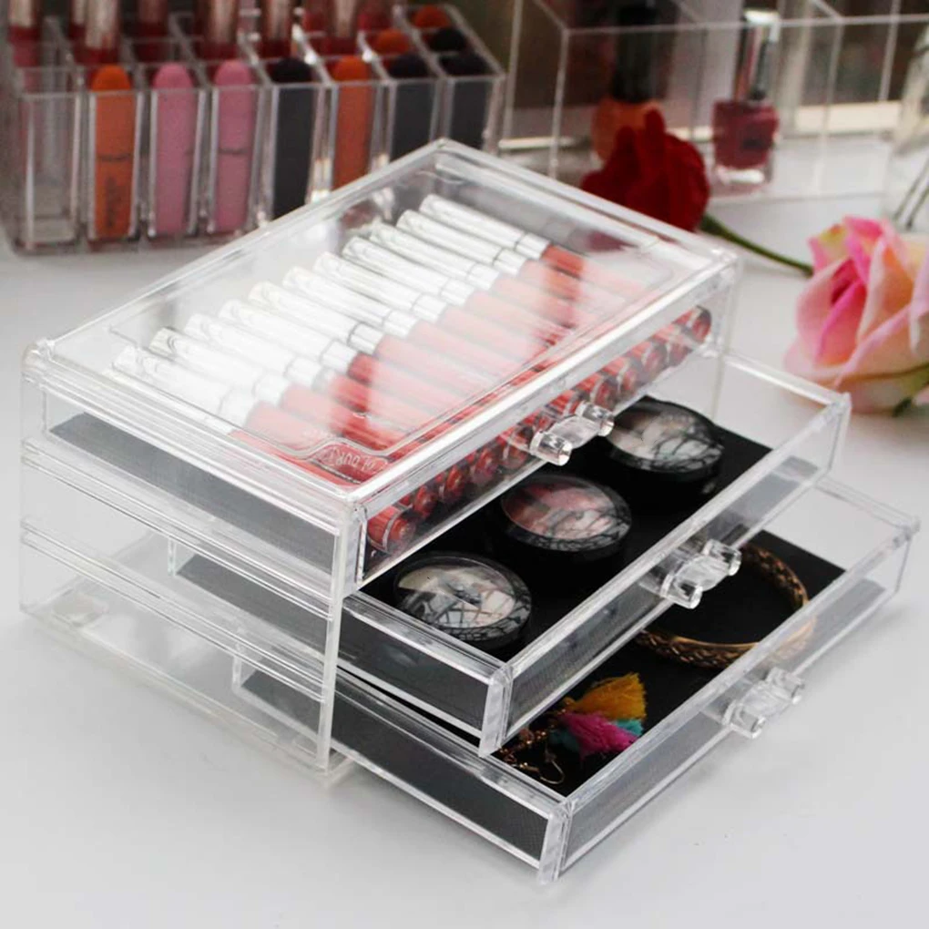 

Acrylic Makeup Organizer Cosmetic Lipstick Brushes Accessory Holder Desktop Makeup Tools Storage Box