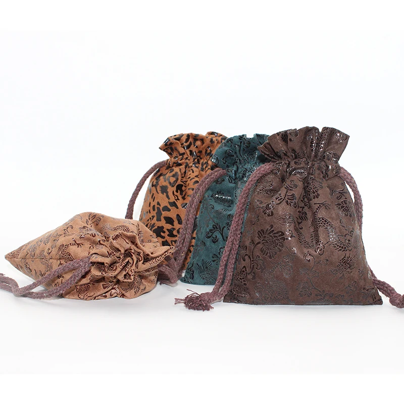 1 шт. 13*16 см высокий класс drawstring сумка из замши упаковка Подарочная сумка Bronzing драгоценный браслет ювелирных изделий Чехол сумка
