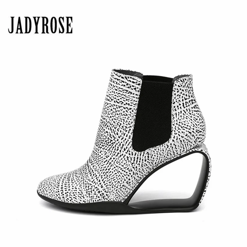 Jady/дизайнерская женская обувь на высоком каблуке с розами; кожаные зимние ботильоны; Женская обувь в белую полоску; женские туфли-лодочки с эластичной лентой
