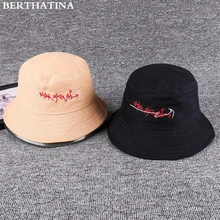 Лидер продаж Твердые Цвета письмо Панама с вышивкой для Для женщин Для мужчин Панама рыболовные кепки солнцезащитный Зонт с рисунком с обратной стороны для отдыха Для женщин шляпа