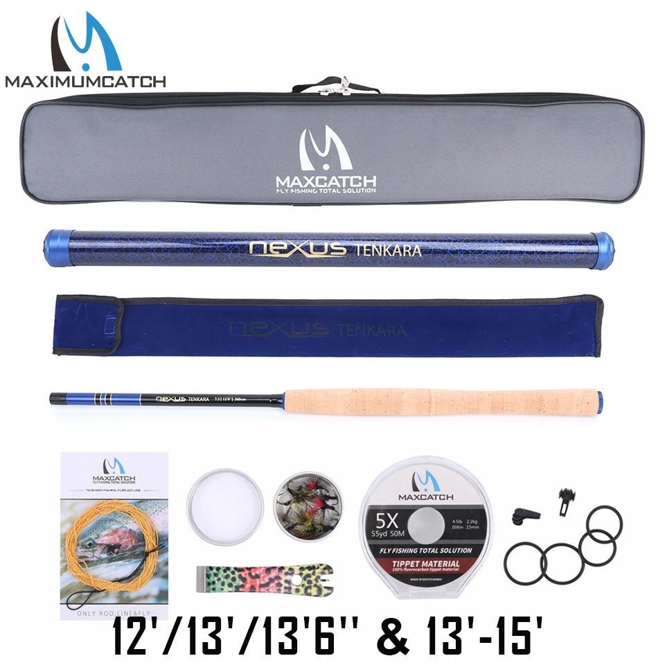 Maxcatch 12FT Tenkara Fly Rod & Accessories Complete Kit Fishing Leader