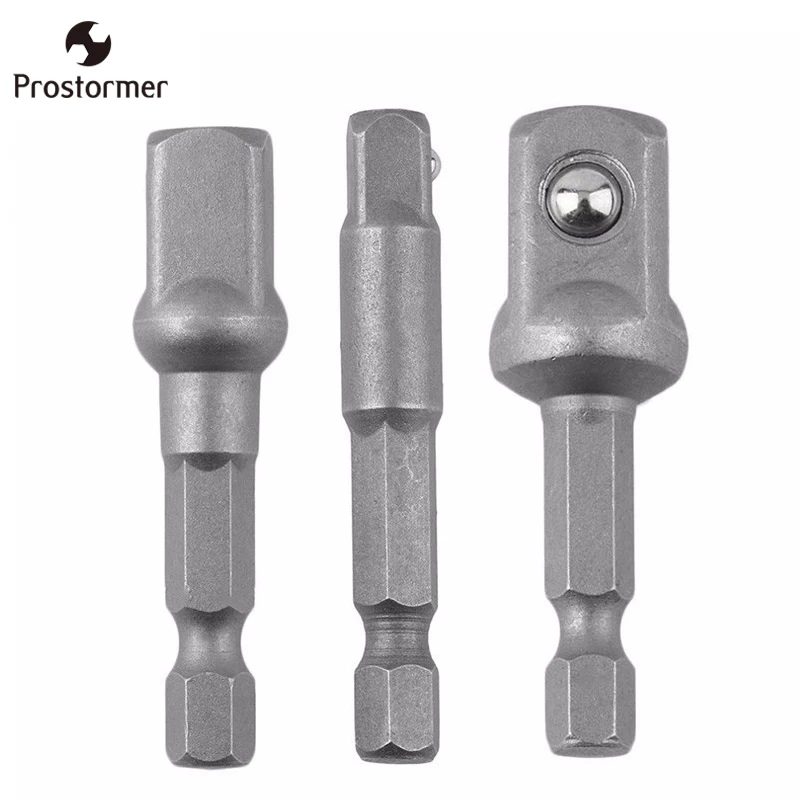 

Wood Drill Tools Chrome Vanadium Steel Socket Adapter Set Hex Shank to 1/4" 3/8" 1/2" Extension Drill Bits Set Power Tools