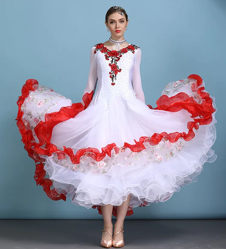 3 цвета бальное платье Вальс танцевальная одежда современное танцевальное платье платья для конкурса бальных танцев бахрома стандартное вечернее платье Танго