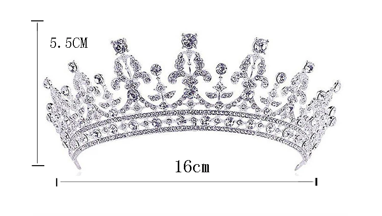 Grandes Europeus Coroas Tiara de Casamento Da Noiva Prata Banhado de Cristal Austríaco Grande Rainha Do Cabelo Do Casamento tiara Acessórios (7)