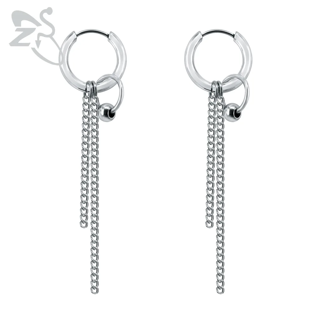 

Pendientes Hombre Moda 2019 Fashion Jewelry Boys Silver Long Tassel Kpop Earrings Men Brincos Stud Earrings