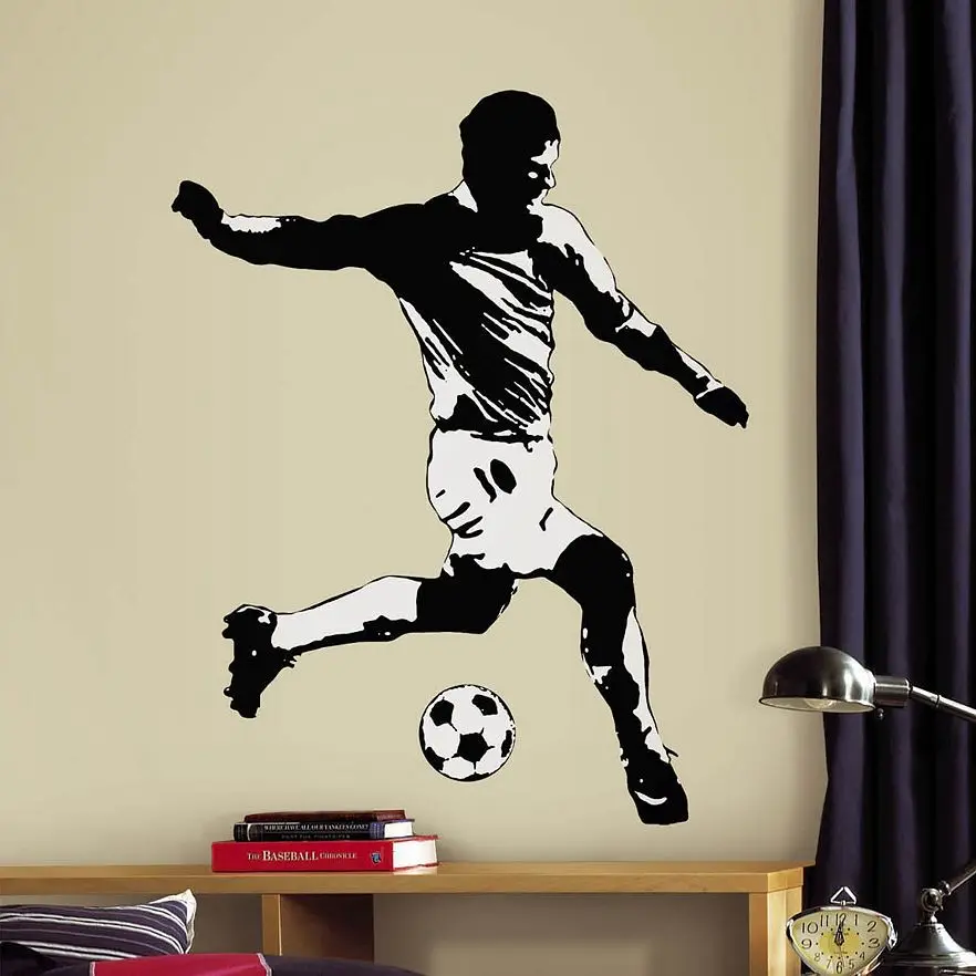 Football Wall Sticker Male Soccer Player Wall Sticker Sport Team