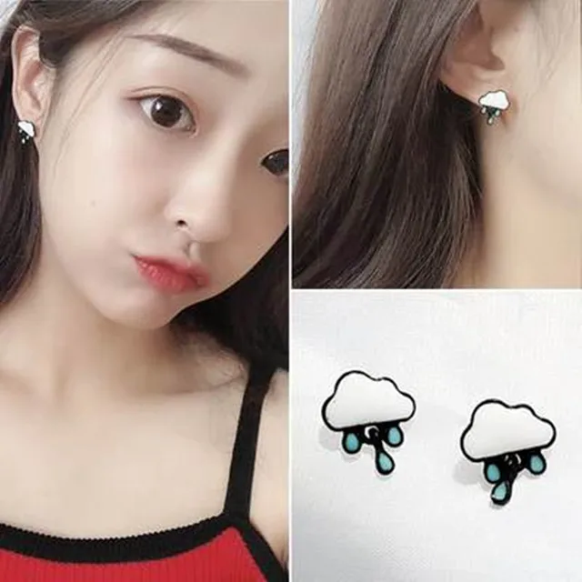 Kawaii Rainy Cloud earrings  2