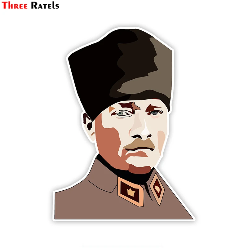 

Three Ratels TZ-1857# 12.5x17cm Turkey Mustafa Kema Ataturk colorful car sticker funny car stickers styling removable decal