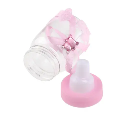 Fillable Bottle Baby Shower Favors Decor Keepsake Plastic Milk Bottle Hot Candy Can Baby Shower 12pcs/set baby shower bottle