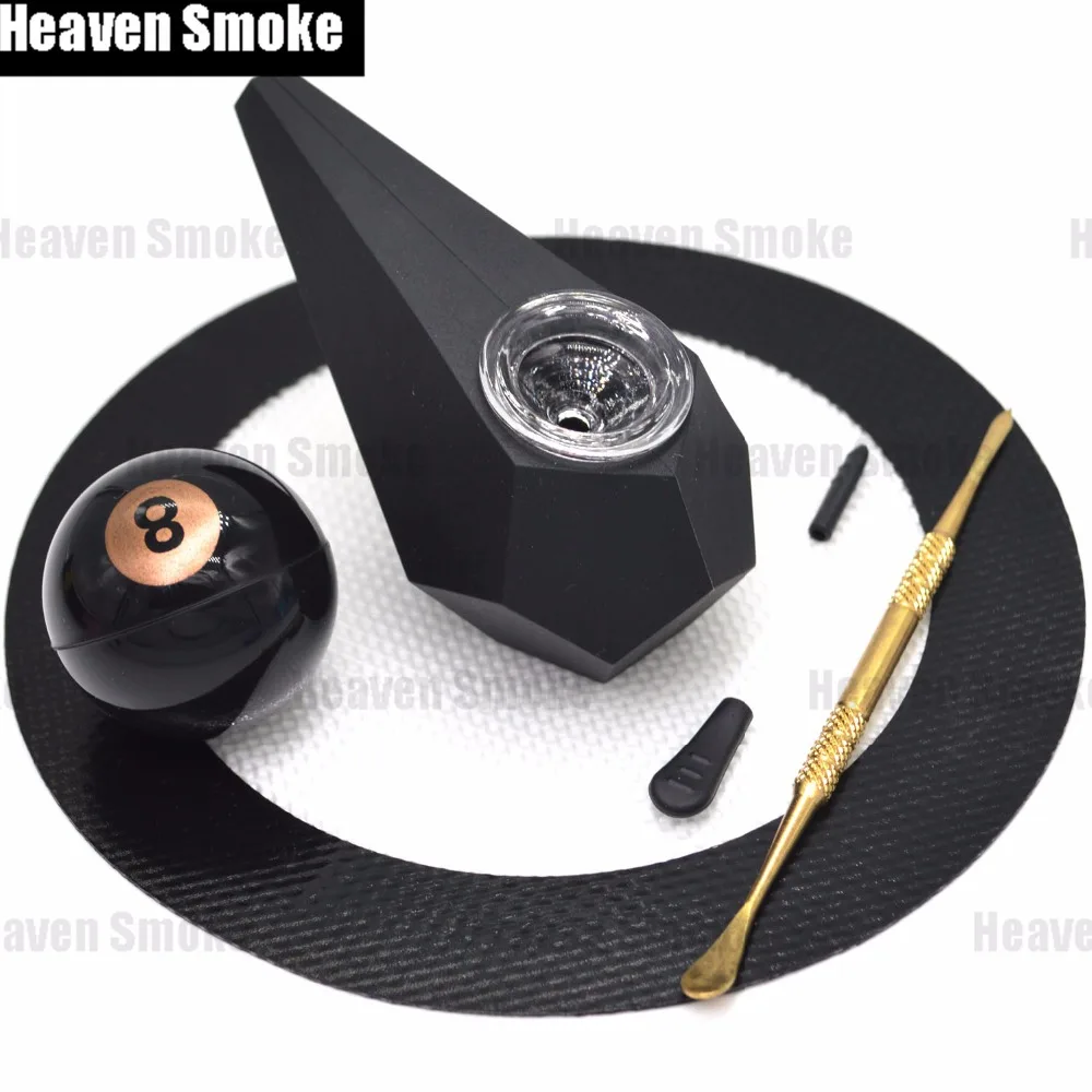 

Diamond Smoking Pipes Kit w/ Glass Bowl + Dabber Tool Tobacco Pipe+Dab Wax Herb Stash Silicone jar+Silicone Mat