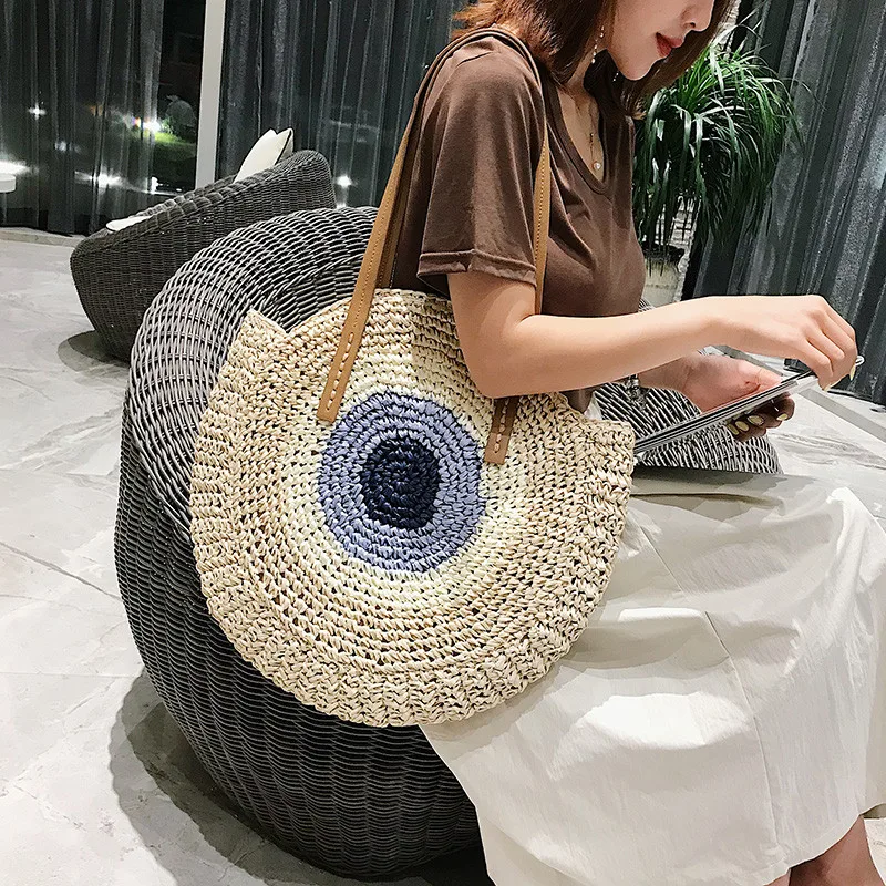 big round straw bag