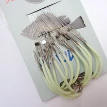 30 шт. светящийся рыболовный крючок из высокоуглеродистой стали, рыболовные крючки из колючей стали, рыболовные снасти для карпа с линейной картой, набор H16001C