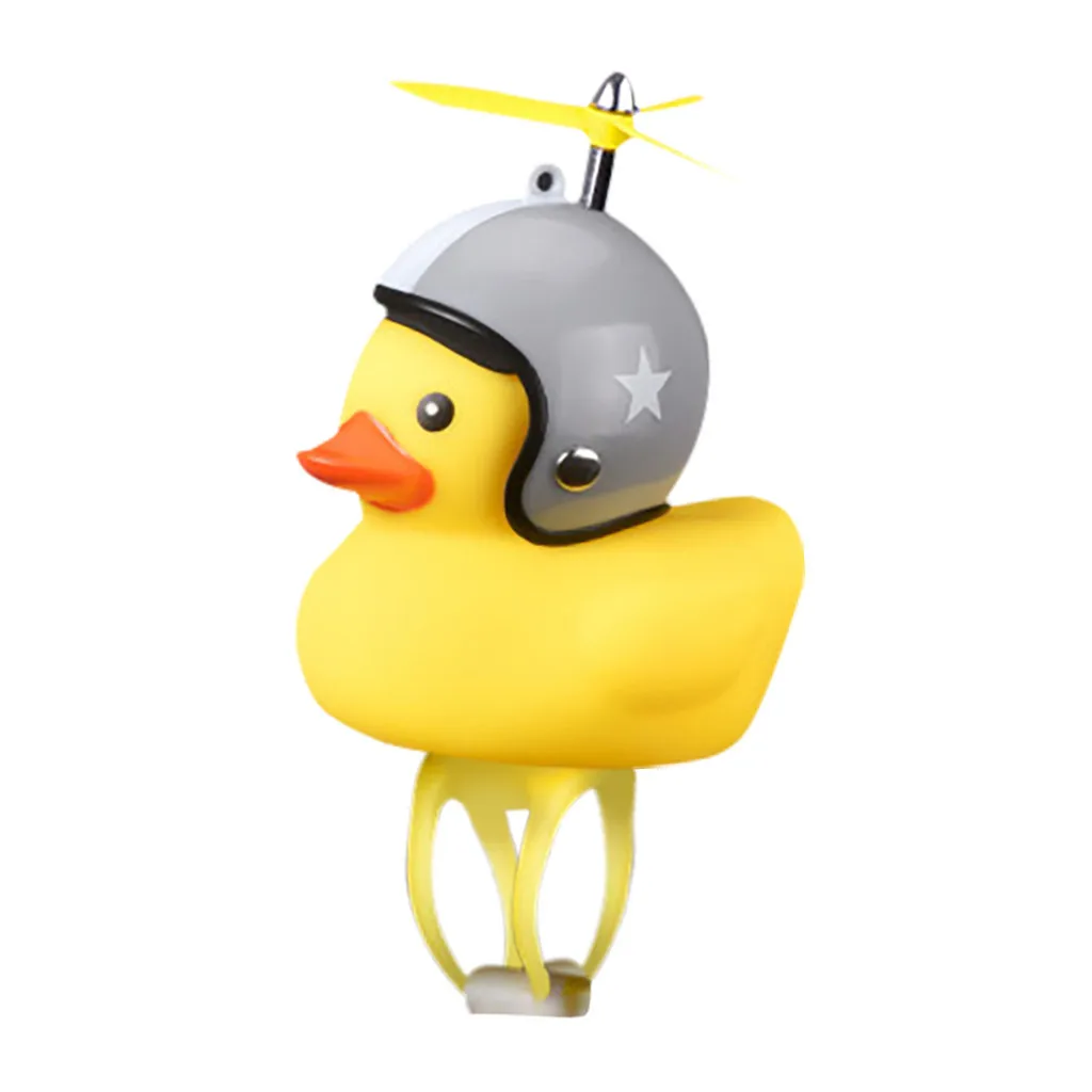 Мультяшный желтый в форме маленькой утки велосипедный колокольчик Сияющий головной светильник для горного велосипеда# NN531