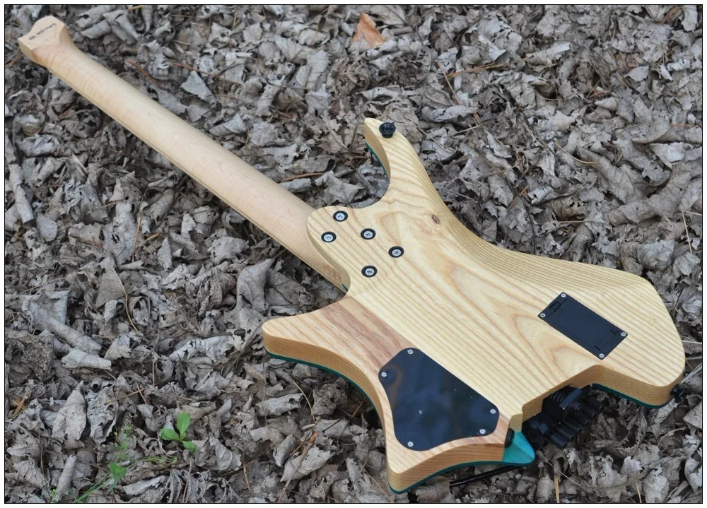 Fanned Fret Гитара s безголовая гитара Стиль модель Синий взрыв цвет Пламя клен шея гитара