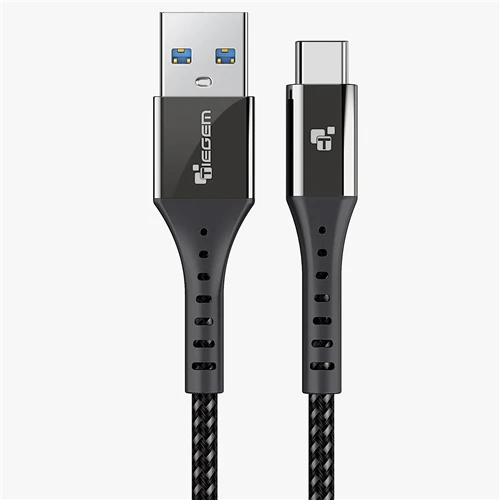 TIEGEM USB 3,0 type-C кабель 3A USB C кабель для huawei P9 P10 P20 Быстрая зарядка usb type-C шнур для samsung S9 S8 Note 8 9 Plus - Цвет: Черный