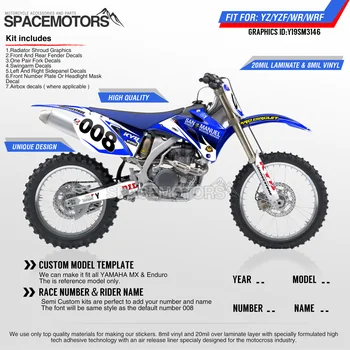 

MotoSpace Customized Team Graphics Backgrounds Decals 3M Stickers For YAMAHA YZF250 YZF450 06-09 WR250F 07-13 WR450F 07-11 146